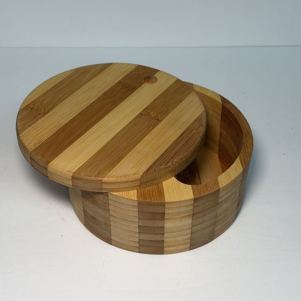 Technique Signature Wooden Salt Herb Pepper Cellar Box 2 Compartment Pantryware